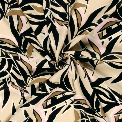Viskose Popeline - Piera - sand/rose/black