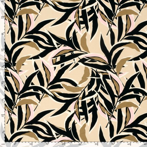 Viskose Popeline - Piera - sand/rose/black