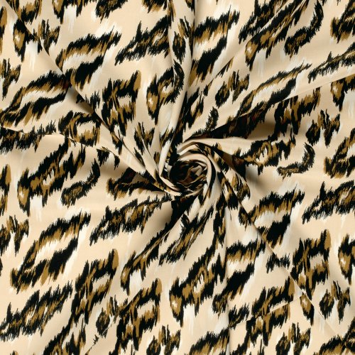 Viskose Popeline - Poldi - sand/black/brown