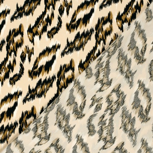 Viskose Popeline - Poldi - sand/black/brown