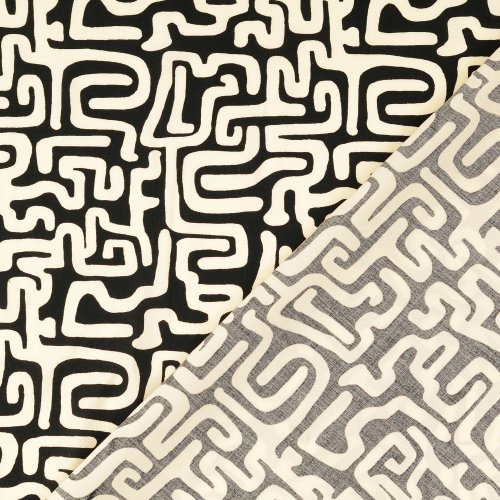 Viskose Popeline - Rumen - schwarz/creme