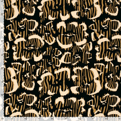 Viskose Popeline - Sami - black/senf/sand