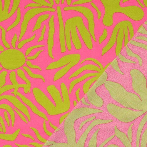 Viskose Popeline - Taciana - pink/lime