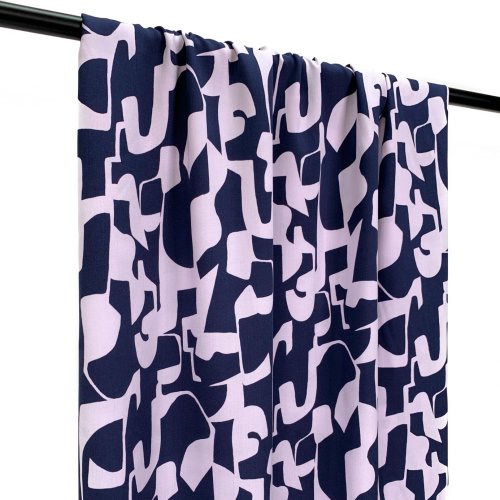 Preview: RESTSTÜCK 50cm !!! - Viskose - Raivo - marine/lilac