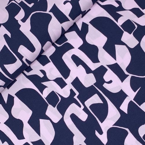 Preview: RESTSTÜCK 50cm !!! - Viskose - Raivo - marine/lilac