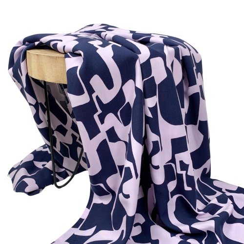 RESTSTÜCK 50cm !!! - Viskose - Raivo - marine/lilac