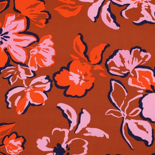 Viskose mit LENZING™ ECOVERO™ Fasern - Risa Flowers - caramel
