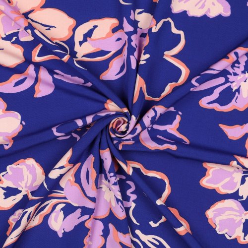 Viskose mit LENZING™ ECOVERO™ Fasern - Risa Flowers - cobalt