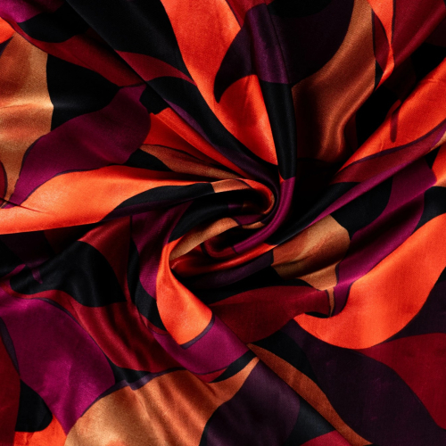 RESTSTÜCK 0,50m !!! - Viskose Satin - Paola - dark red/orange