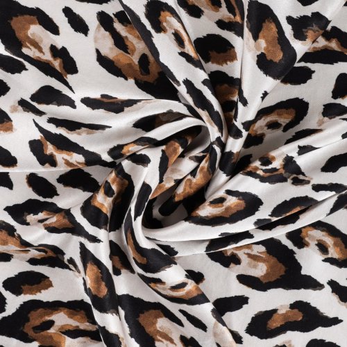 Viskose Satin - Yolanda Leo - sand/black