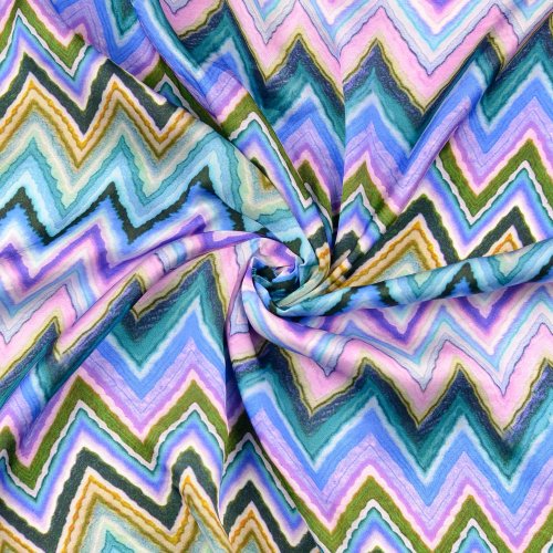 Viskosesatin - matt - Kalina - multicolor blau