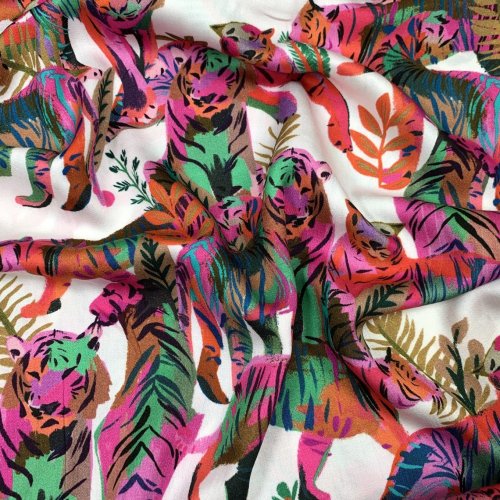 Viskosesatin - matt - Panther - fuchsia