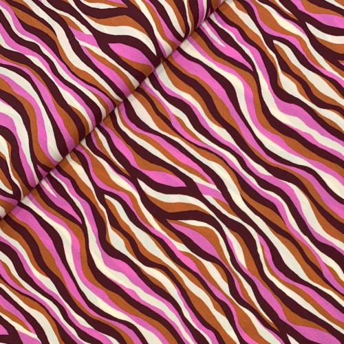 Preview: RESTSTÜCK 1,80m !!! - Viskose - Skade Stripes - rose/rost/bordeaux