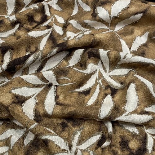 Viskose Slub - Blaise Leaves - brown