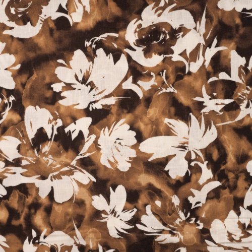 Viskose Slub - Candice Flowers - brown