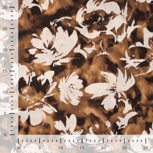Viskose Slub - Candice Flowers - brown