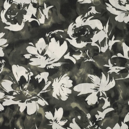 Viskose Slub - Candice Flowers - khaki