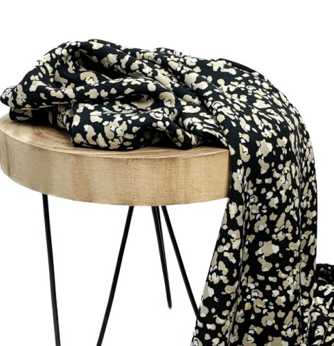 RESTSTÜCK 0,50m !!! - Viskose - Small Stains - black
