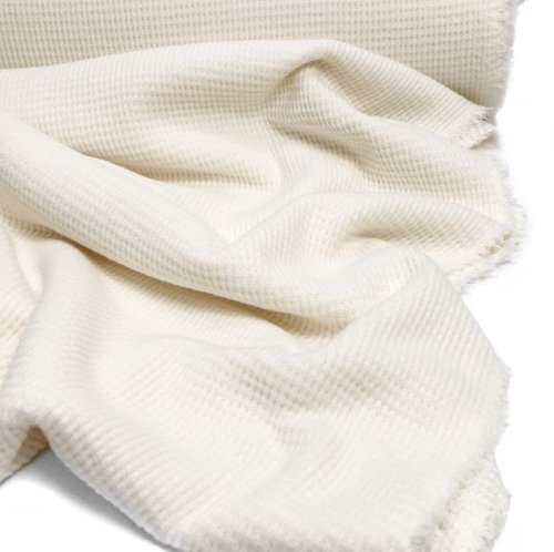 RESTSTÜCK 0,50m !!! - Viskose Strick - Soft Waffle - ecru