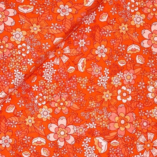 Viskose - Stay Groovy Scarlet - Flower Bloom - Art Gallery Fabrics
