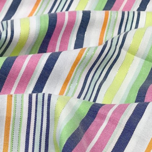 Viskose - Streifen Lurex - pink/grün
