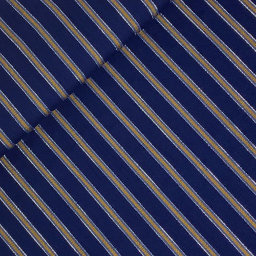 Viskose - Streifen - blau - metallic silber