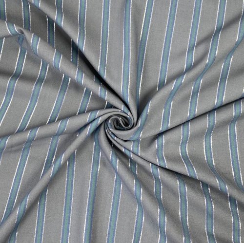 Viskose - Streifen - grau - metallic silber