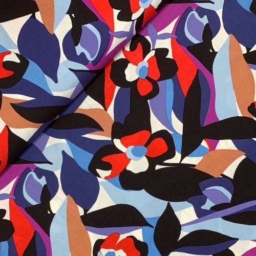 Preview: RESTSTÜCK 1,60m !!! - Viskose Stretch Popeline - Georgia - blue