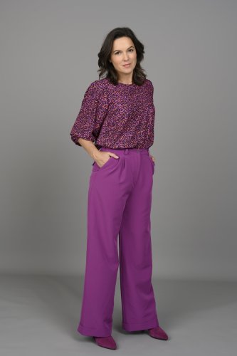 Preview: RESTSTÜCK 0,70m !!! - Viskose Stretch - Reni - black/orange/lilac