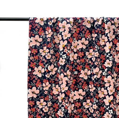 RESTSTÜCK 1,10m !!! - Viskose Stretch Satin - Rosella - navy