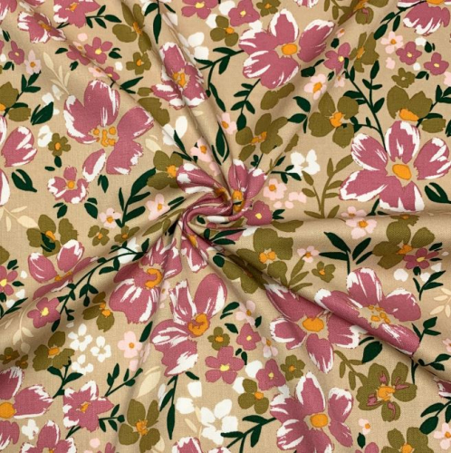 Preview: RESTSTÜCK 0,60m !!! - Viskose Stretch Satin - Rosella - sand
