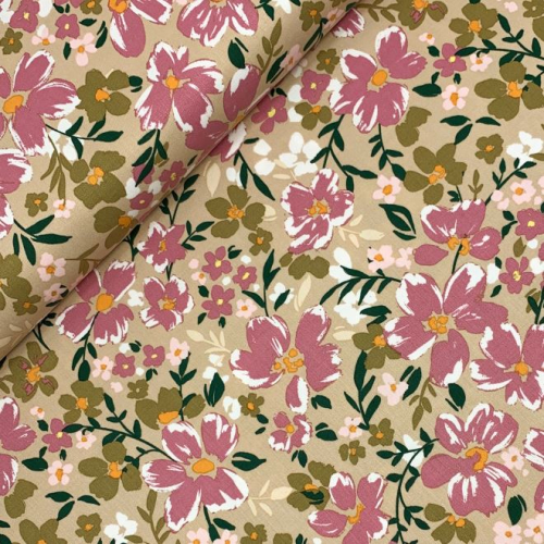 Preview: RESTSTÜCK 0,60m !!! - Viskose Stretch Satin - Rosella - sand