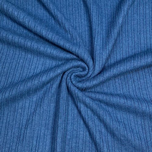 Preview: RESTSTÜCK 0,50m !!! - Viskose Strick - gerippt - indigoblau