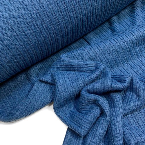 RESTSTÜCK 0,50m !!! - Viskose Strick - gerippt - indigoblau