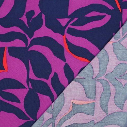 Preview: RESTSTÜCK 1,90m !!! - Viskose mit LENZING™ ECOVERO™ Fasern - Tosca - purple/navy/orange