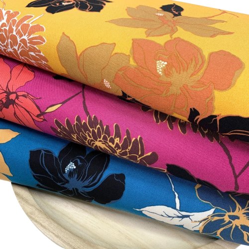 Preview: RESTSTÜCK 0,80m !!! - Viskose Twill - Flower Agata - fuchsia