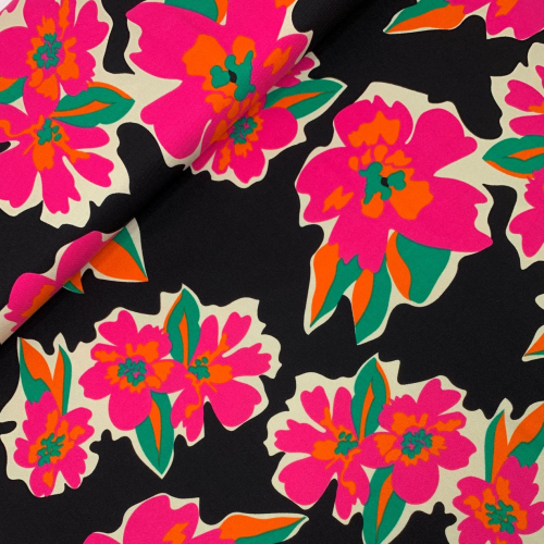 Preview: RESTSTÜCK 0,70m !!! - Viskose Twill - Flower Julieta - pink