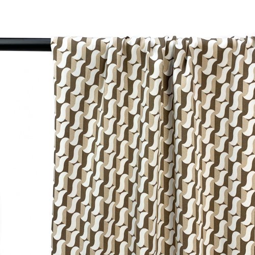 Viskose Twill - Graphic Wave - sand