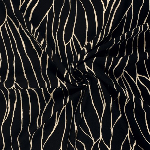 Viskose Twill - Linear Spirit - black/creme