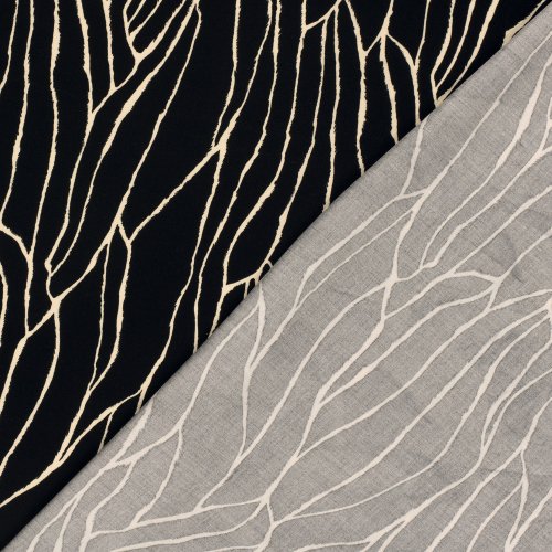 Viskose Twill - Linear Spirit - black/creme