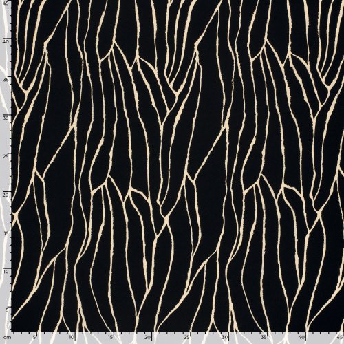 Viskose Twill - Linear Spirit - black/creme