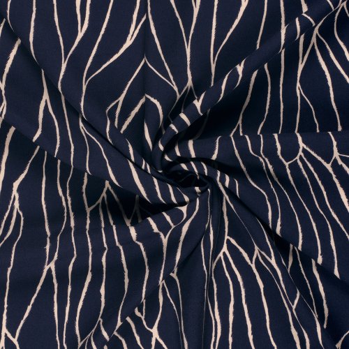 Viskose Twill - Linear Spirit - navy/nude