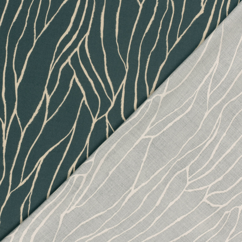 Preview: RESTSTÜCK 0,70m !!! - Viskose Twill - Linear Spirit - petrol/sand