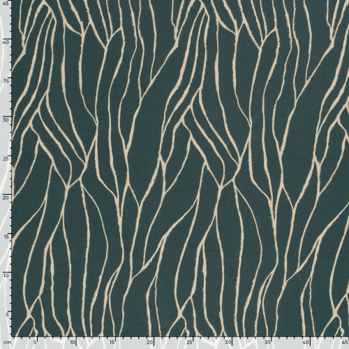 RESTSTÜCK 0,70m !!! - Viskose Twill - Linear Spirit - petrol/sand