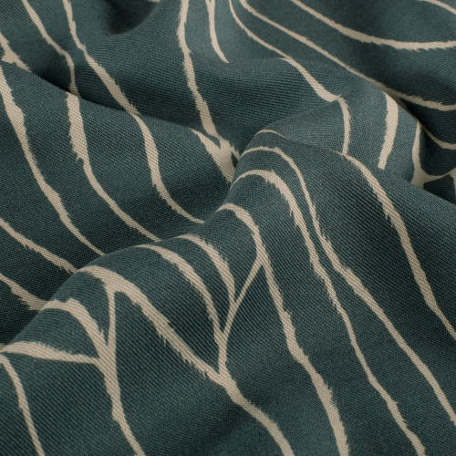 RESTSTÜCK 0,70m !!! - Viskose Twill - Linear Spirit - petrol/sand