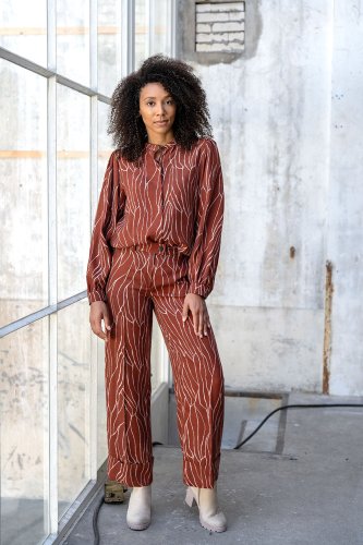 Viskose Twill - Linear Spirit - rost/light rose