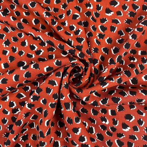 Viskose Twill - Tupfen - rost/schwarz