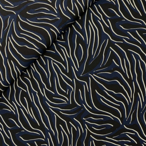 Preview: RESTSTÜCK 1,90m !!! - Viskose - Zebra - marine