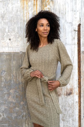 Viskose Zopfstrick - Scandi - khaki meliert