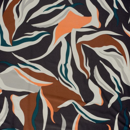 Viskosejersey - Aurora Flow - anthrazit/petrol/grau